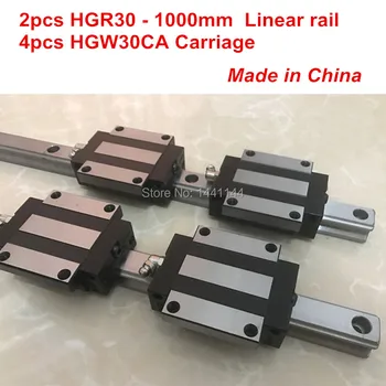 Линейная направляющая HGR30: 2шт HGR30 - 1000mm + 4шт HGW30CA линейные детали для каретки с ЧПУ
