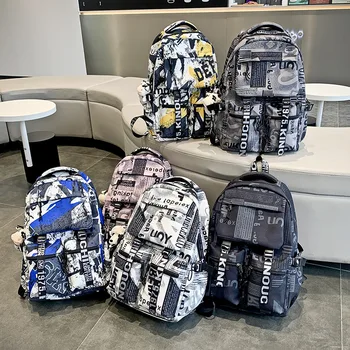 Новый Рюкзак для отдыха, Модная сумка Большой Емкости, пара студенческих рюкзаков, школьные сумки