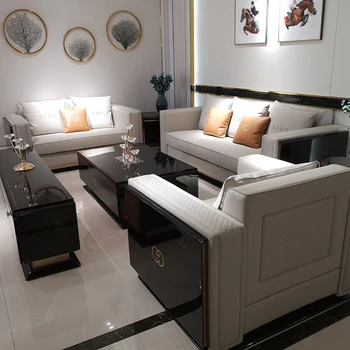 Легкий роскошный диван в итальянской гостиной, простая вилла в гонконгском стиле, современная мебель для дома французского размера