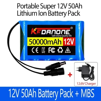 Batería de iones de litio recargable 3S2P portátil, 12V, 50000mah, para lámpara LED, Powe de respaldo, + cargador etc., nueva