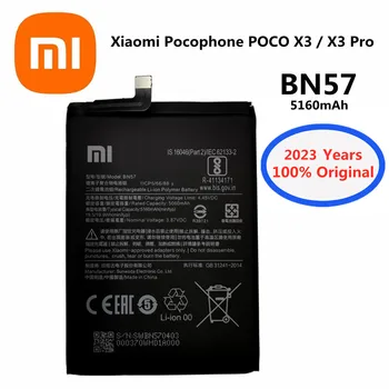 2023 Года Высококачественный Оригинальный Аккумулятор BN57 Для Xiaomi Pocophone Poco X3/X3 Pro 5160 мАч Сменные Батареи В наличии