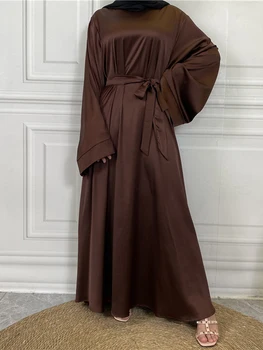 Дубайская Абайя с широкими рукавами, однотонные платья для мусульманских женщин, Исламская одежда, Повседневный халат, Скромные турецкие наряды, Праздник Рамадан