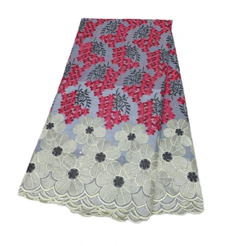 Новая Швейцарская вуалевая кружевная ткань, мягкая вышитая африканская кружевная хлопчатобумажная ткань для женского платья